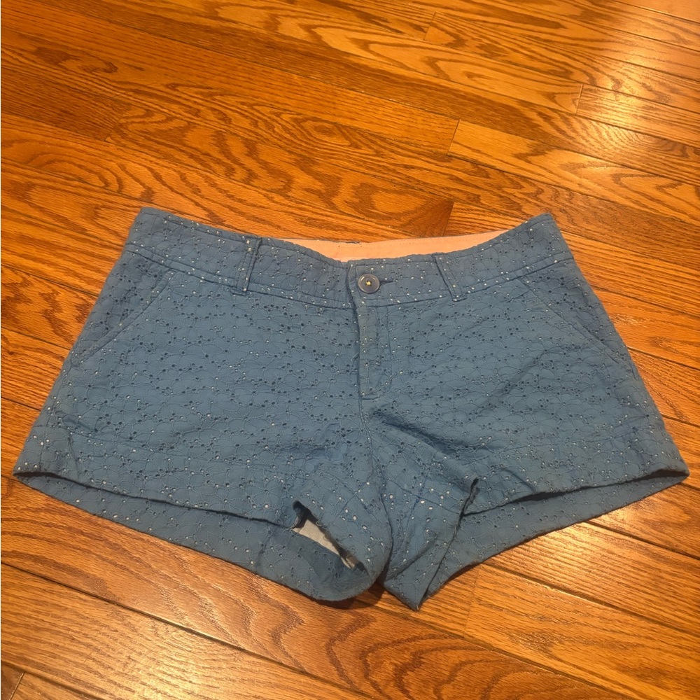 Lilly Pulitzer Blue Eyelet Jean Shorts